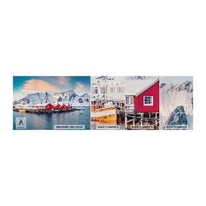 Fototapeta Próbka Premium Canvas - Północne ustronie - Krajobraz, Norwegia, Lofoty - 100x30 cm