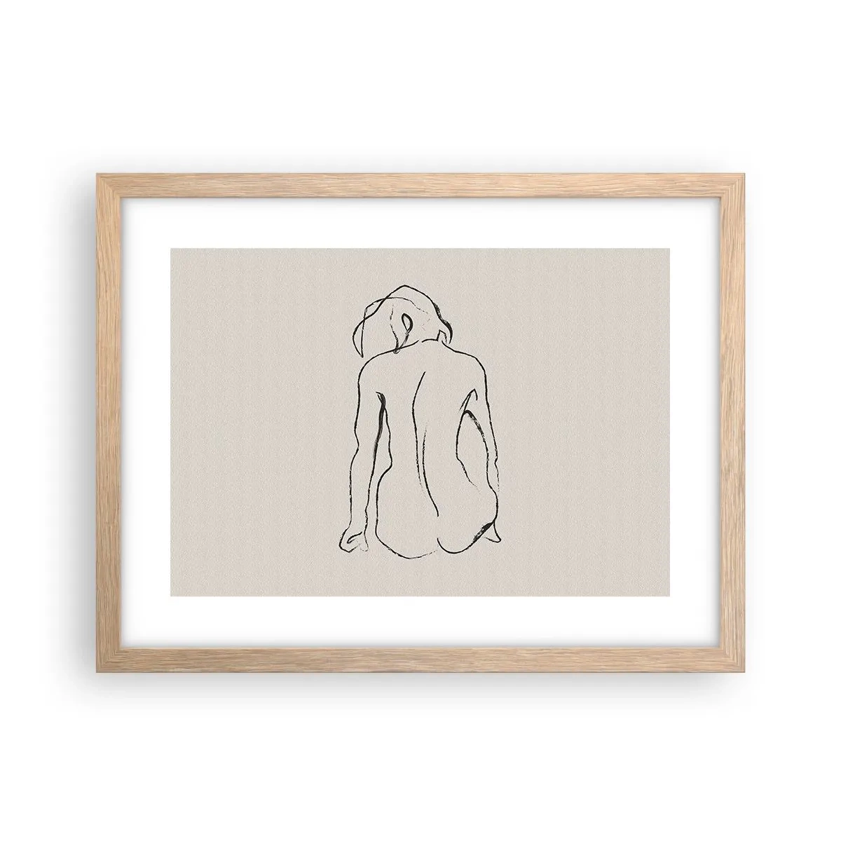 Plakat w ramie jasny dąb - Akt dziewczęcy - 40x30 cm