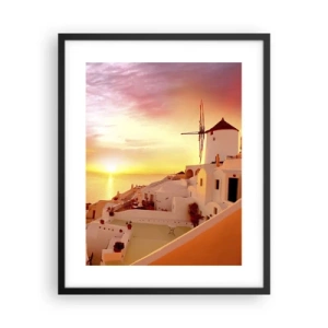 Plakat w czarnej ramie - Rozpłynąć się w bieli i złocie - 40x50 cm