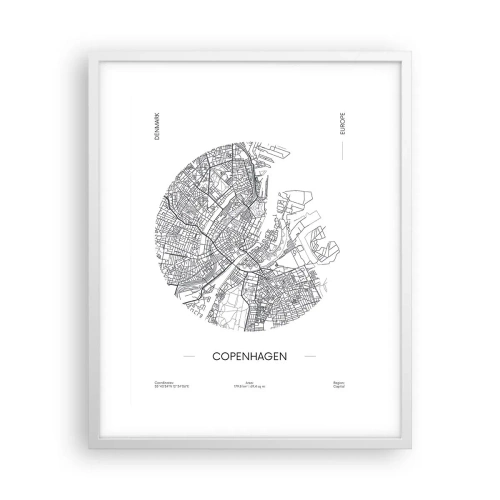 Plakat w białej ramie - Anatomia Kopenhagi - 40x50 cm
