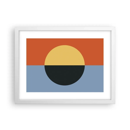 Plakat w białej ramie - Kompozycja ciepła i chłodu - 40x30 cm