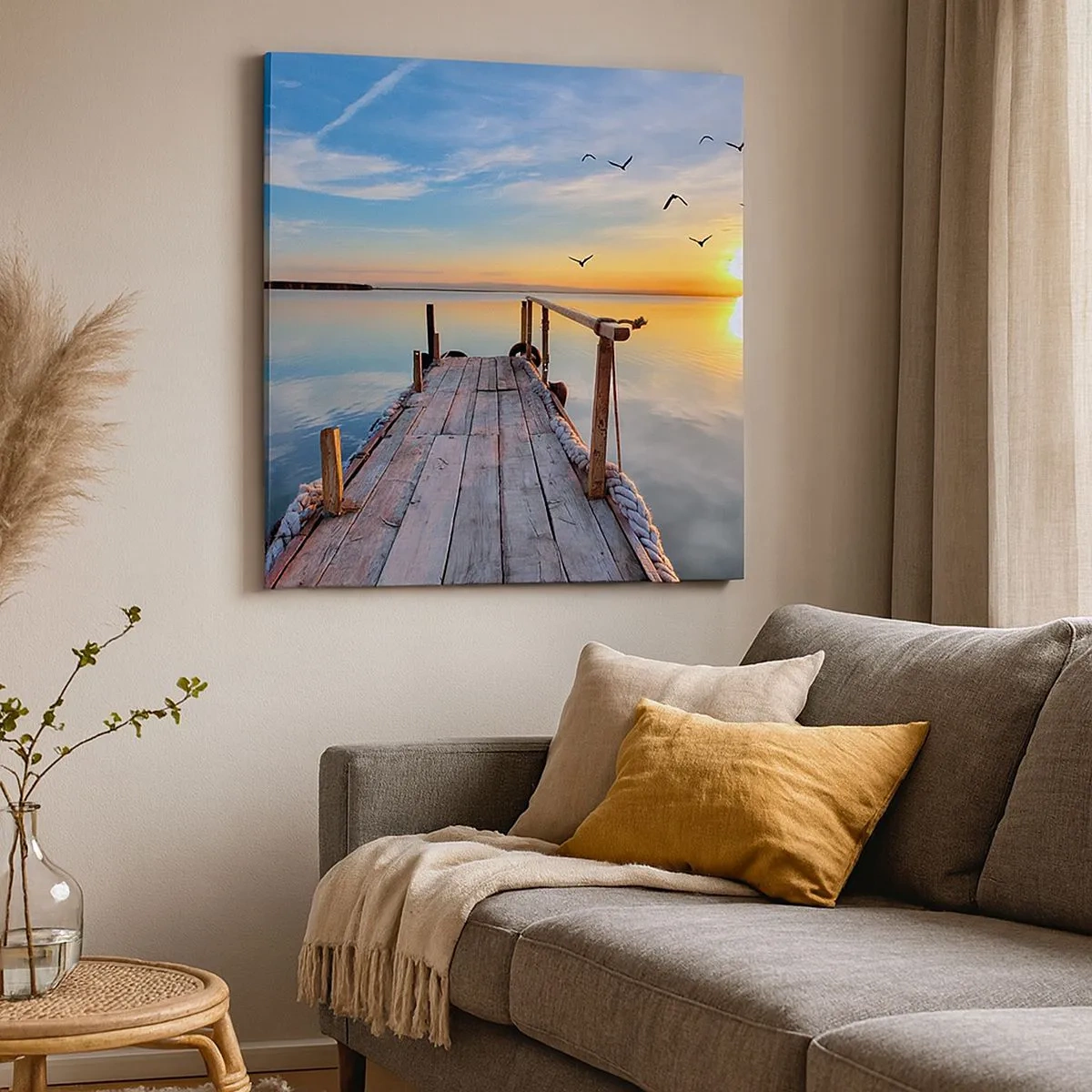 Obraz na płótnie - Iść przed siebie ku słońcu - 30x30 cm