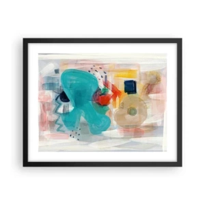 Plakat w czarnej ramie - Kolorowa gra - 50x40 cm