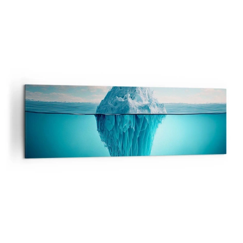Obraz na płótnie - Góra lodowa widoczna nad i pod powierzchnią wody - 160x50cm - Królowa lodu - Nowoczesna dekoracja ścienna do salonu i sypialni ARTTOR