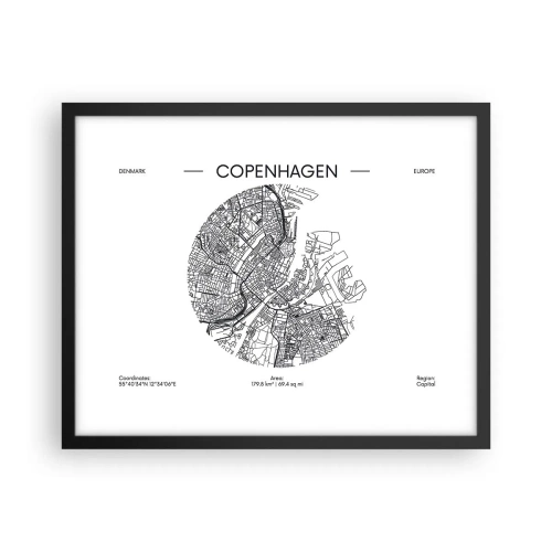 Plakat w czarnej ramie - Anatomia Kopenhagi - 50x40 cm