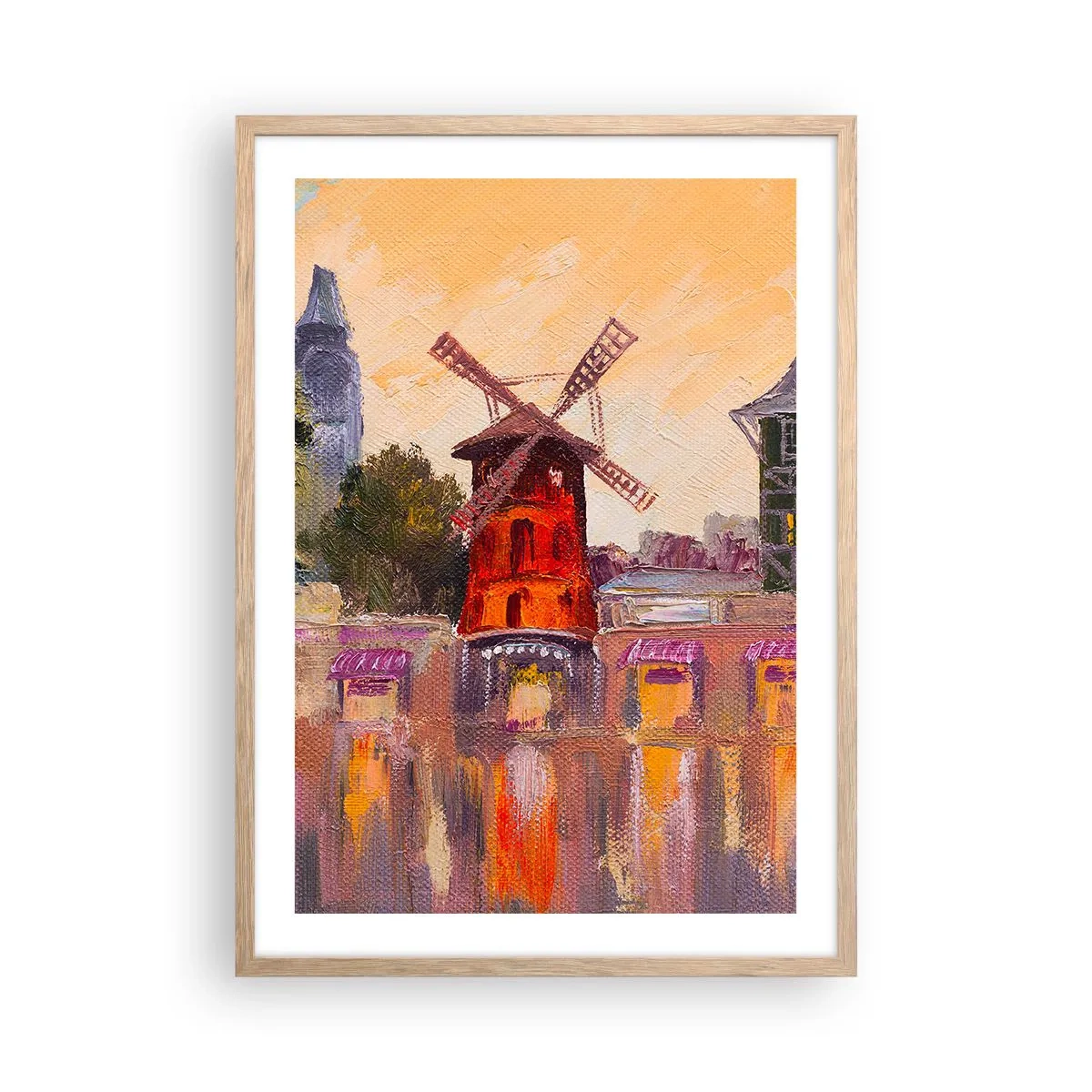Plakat w ramie jasny dąb - Paryskie ikony – Moulin Rouge - 50x70 cm