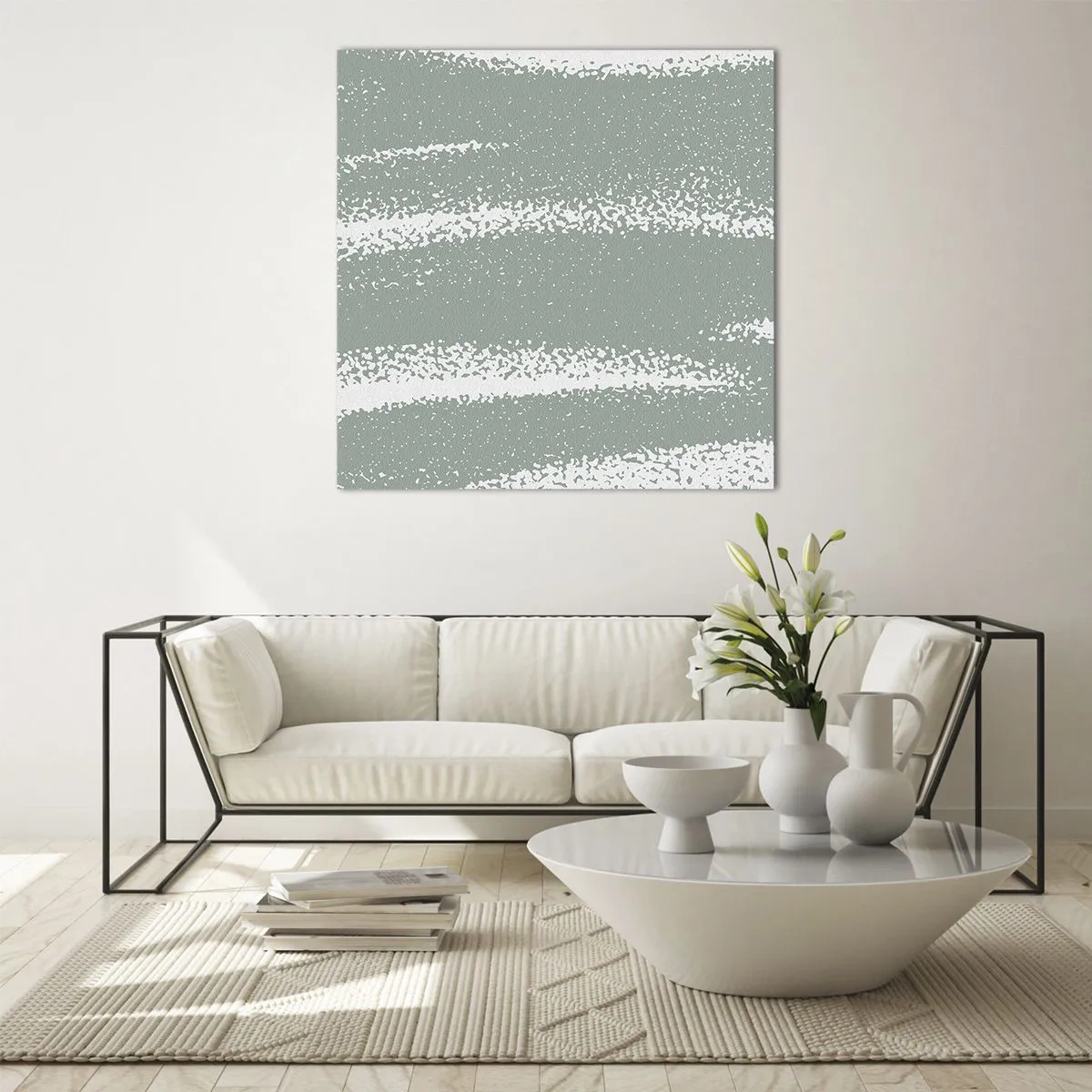 Obraz na szkle - Abstrakcja w zimowym klimacie - 30x30 cm