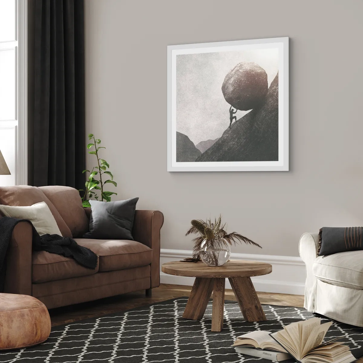 Plakat w białej ramie - Wierzę wbrew nadziei - 60x60 cm