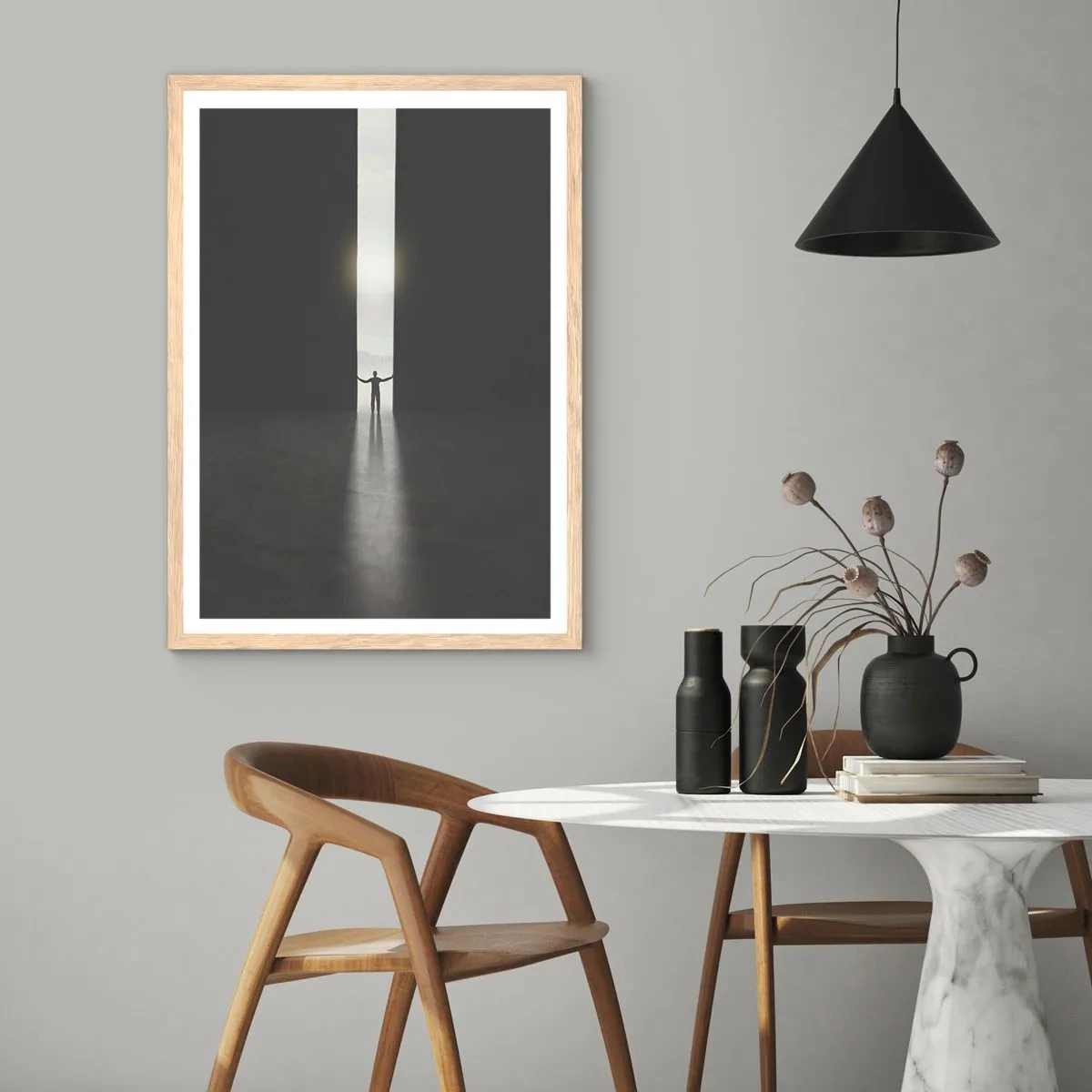 Plakat w ramie jasny dąb - Krok do jasnej przyszłości - 30x40 cm