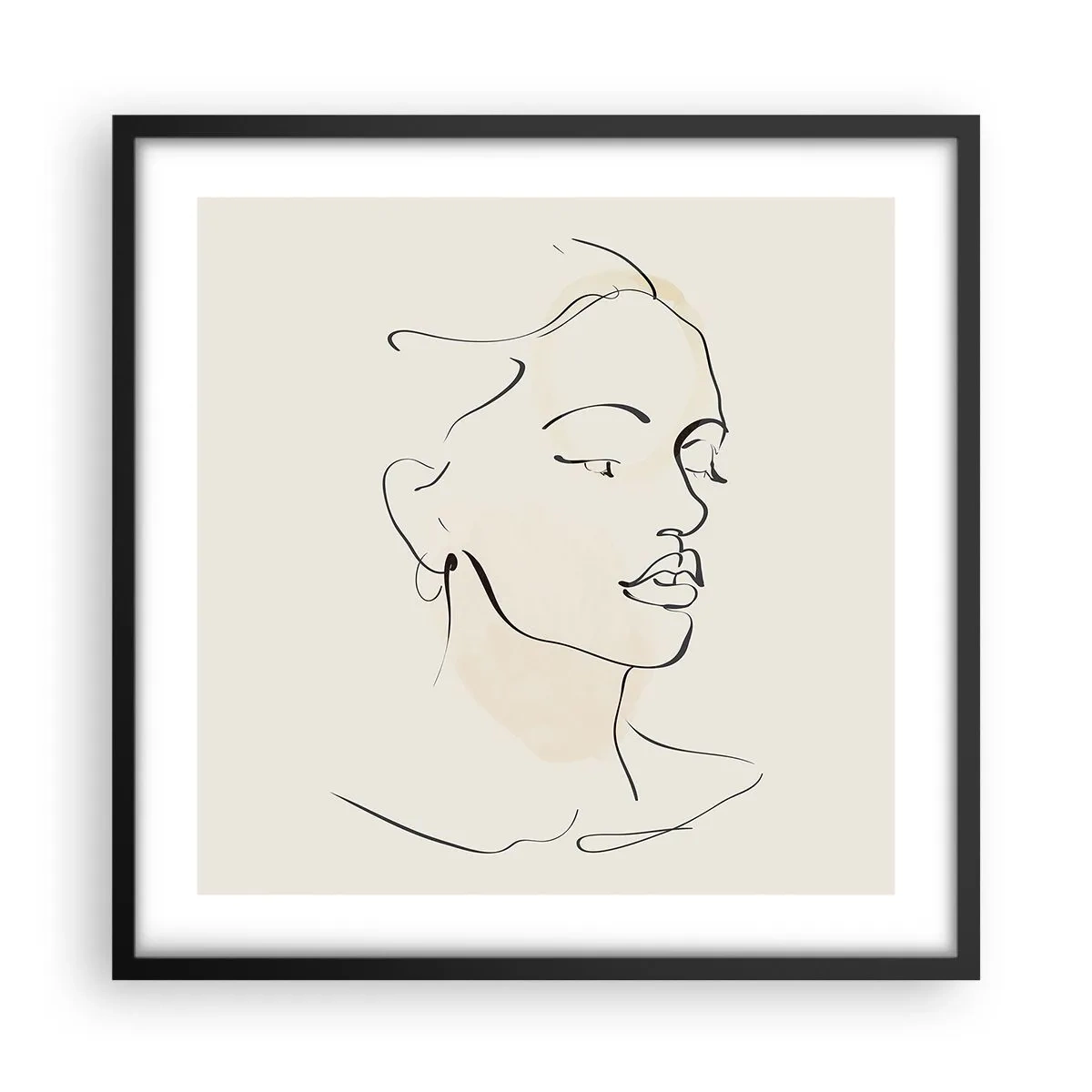 Plakat w czarnej ramie - Pewną kreską - 50x50 cm