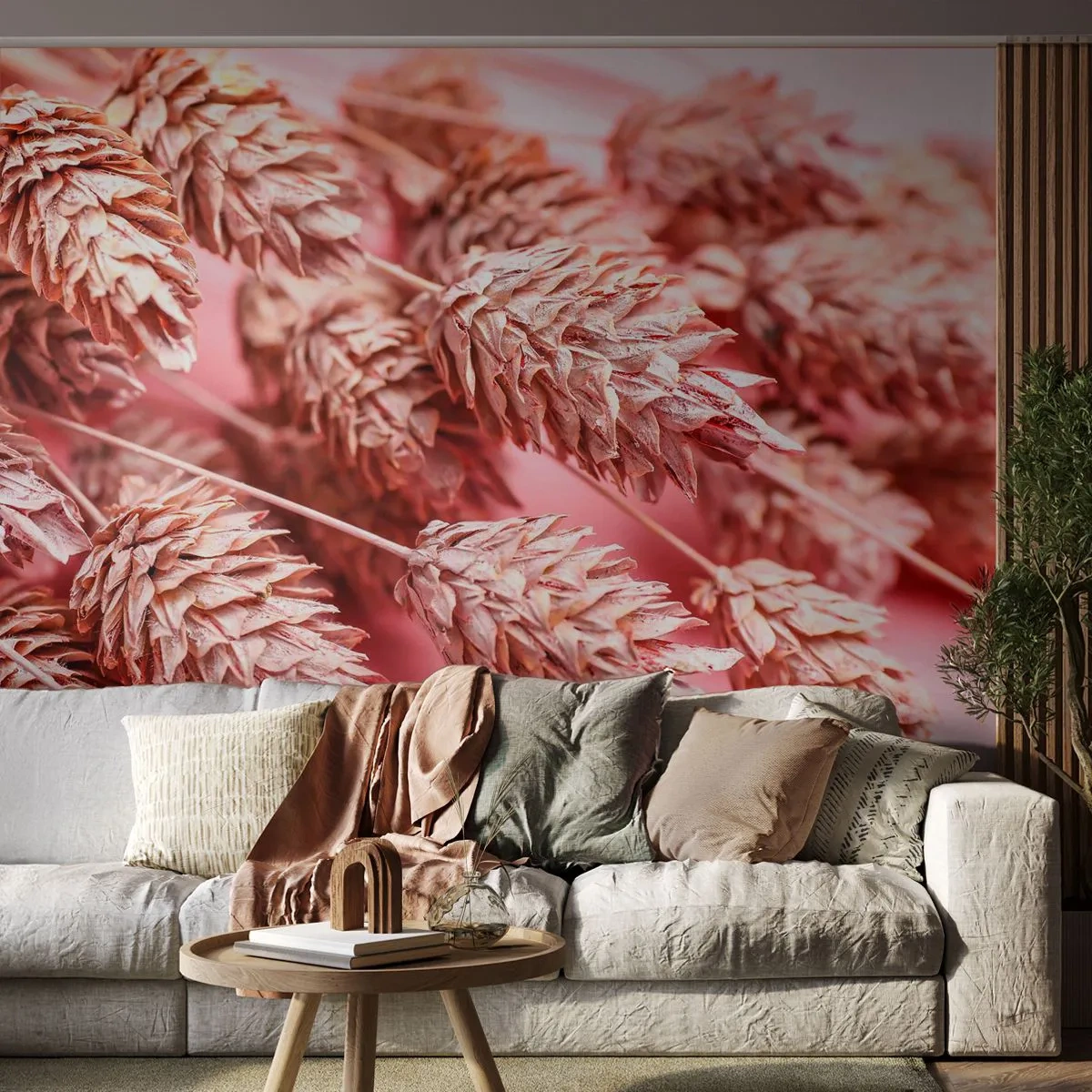 Fototapeta Samoprzylepna Deluxe Sticker - Kwietna kaskada w różu - Suszone Kwiaty, Bukiet Kwiatów, Kwiaty - 250x175 cm