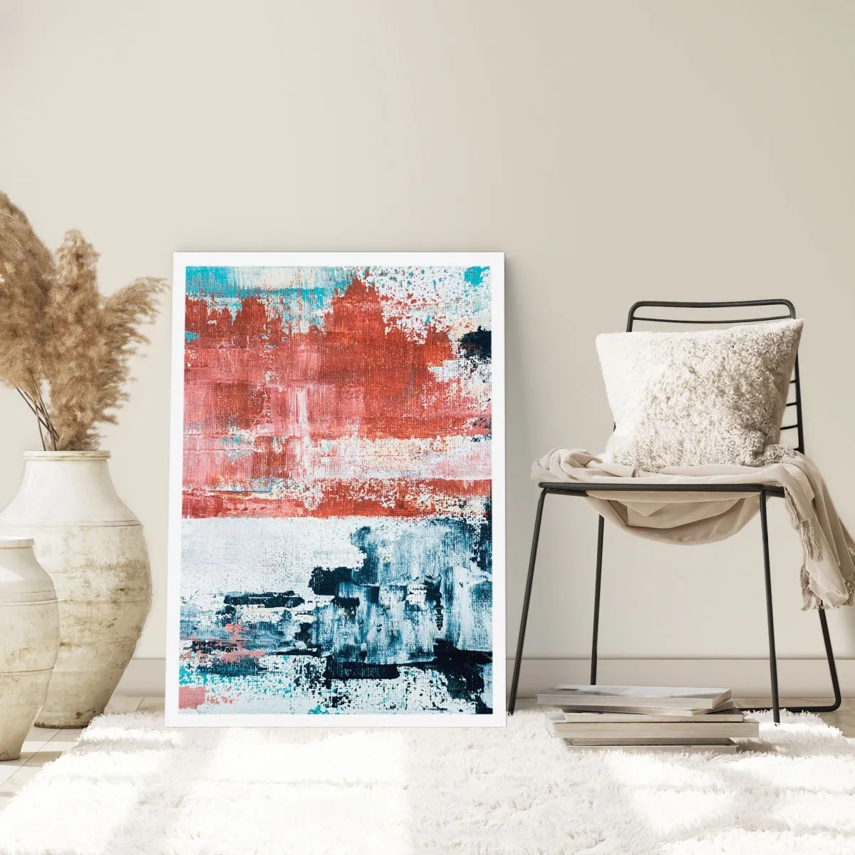 Plakat - Abstrakcyjne pół na pół - 61x91 cm