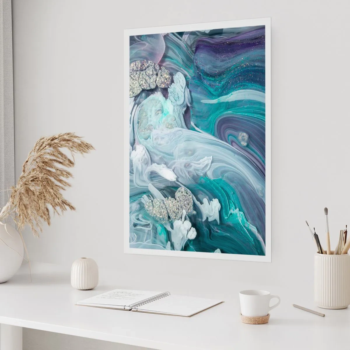 Plakat - Nurty błękitu - 70x100 cm
