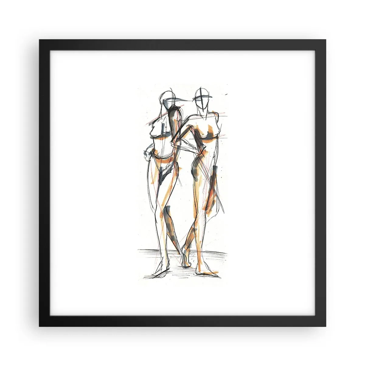 Plakat w czarnej ramie - Studium wdzięku - 40x40 cm