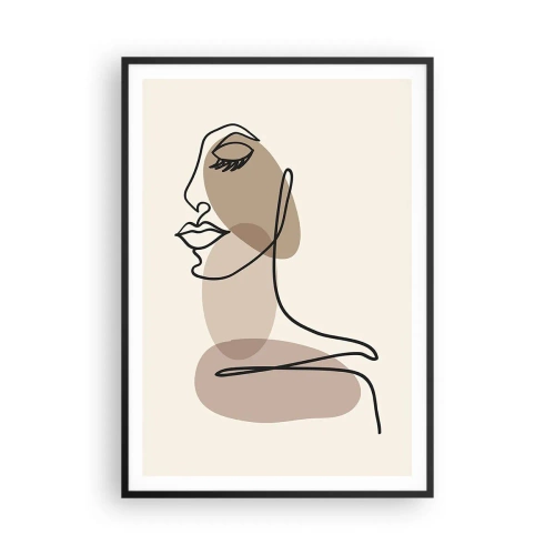 Plakat w czarnej ramie - Pewna linia piękna - 70x100 cm