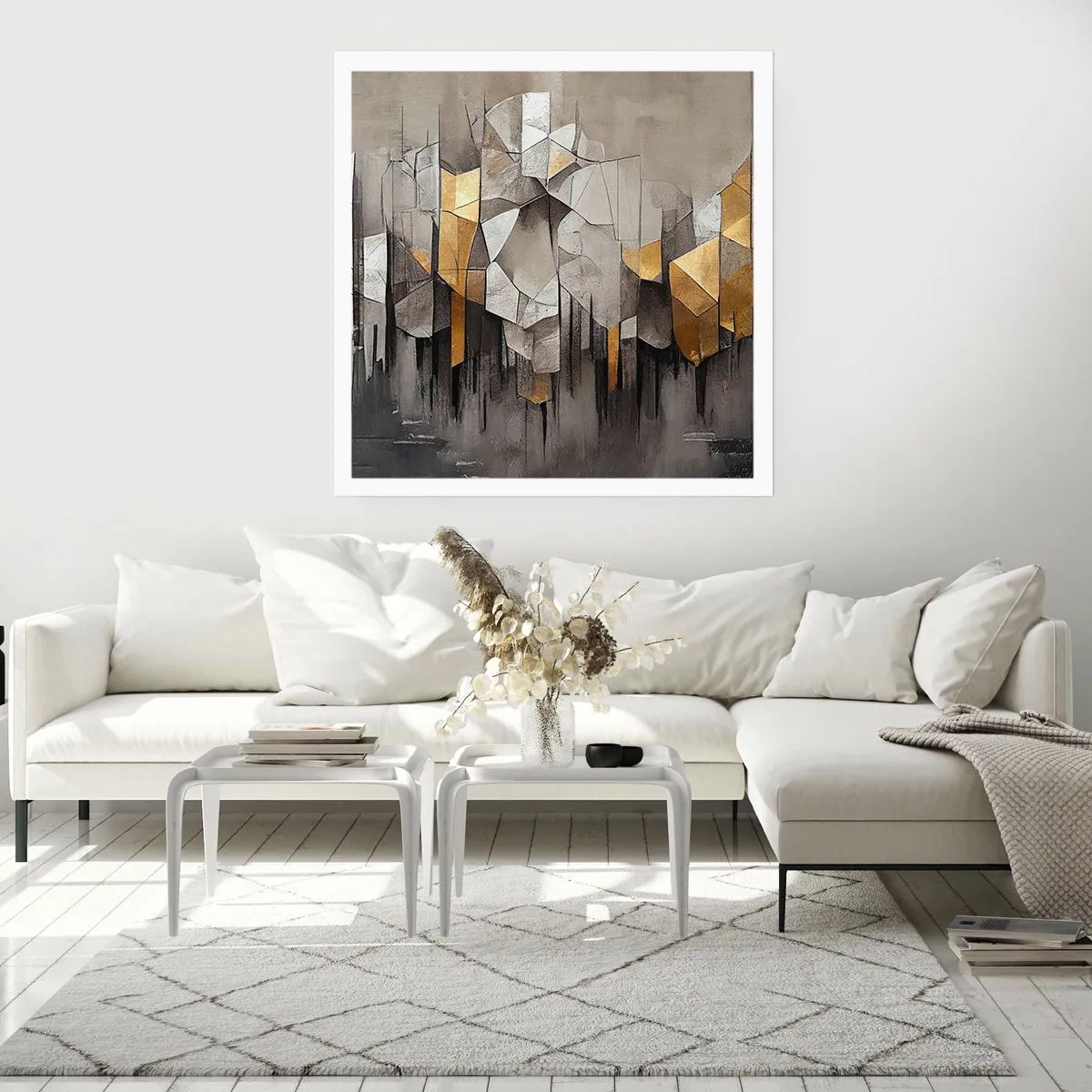 Plakat - Kompozycja z lodu i światła - 40x40 cm