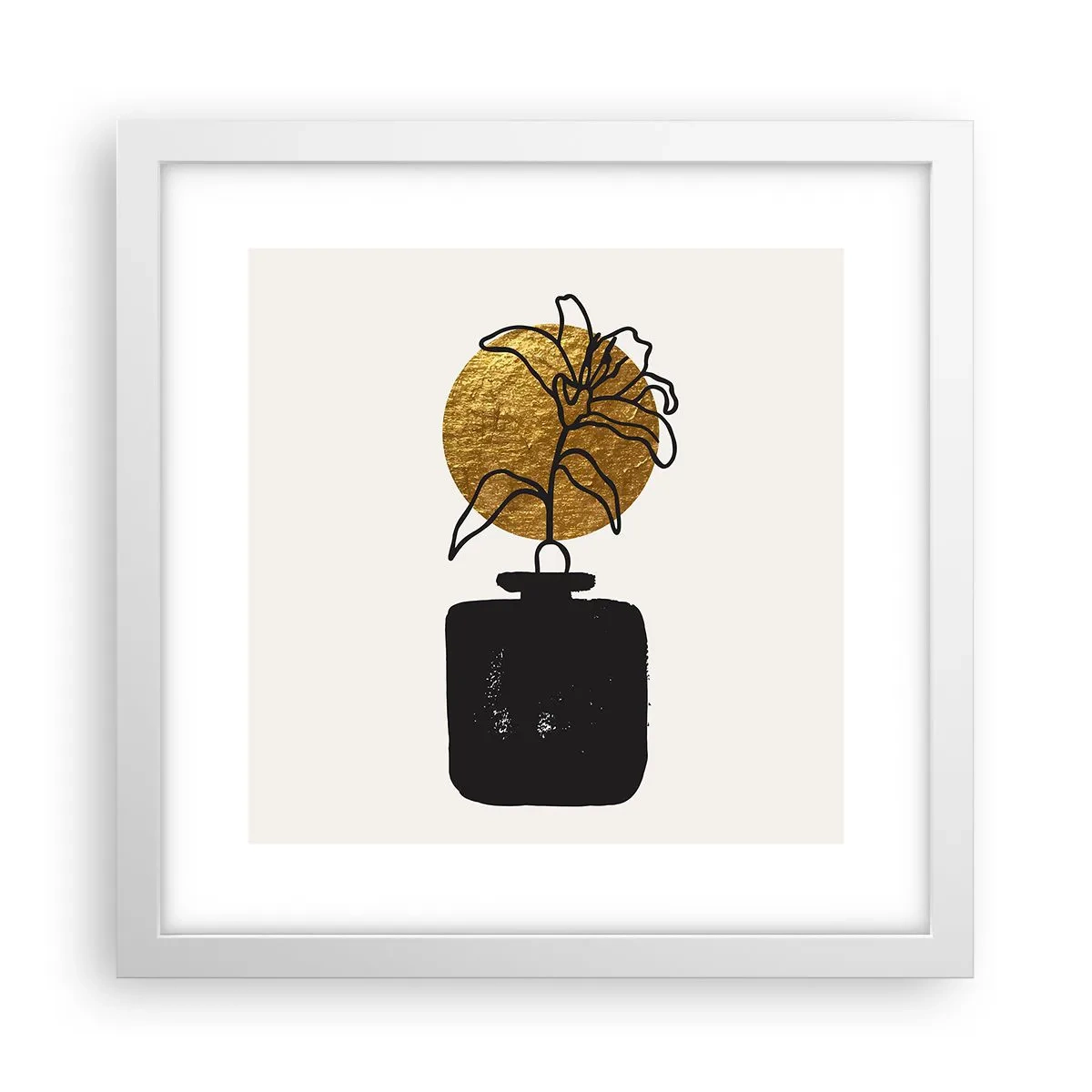 Plakat w białej ramie - Piękno na wagę złota - 30x30 cm