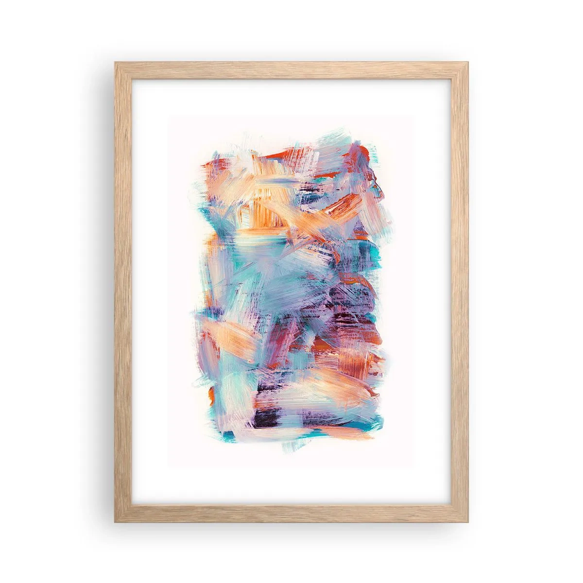 Plakat w ramie jasny dąb - Kolorowy bałagan - 30x40 cm