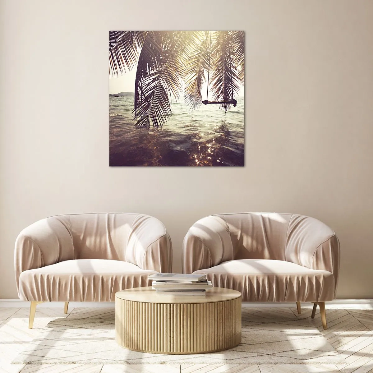 Obraz na szkle - Można bujać w obłokach do woli - 40x40 cm