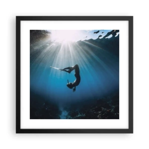 Plakat w czarnej ramie - Podwodny taniec - 40x40 cm