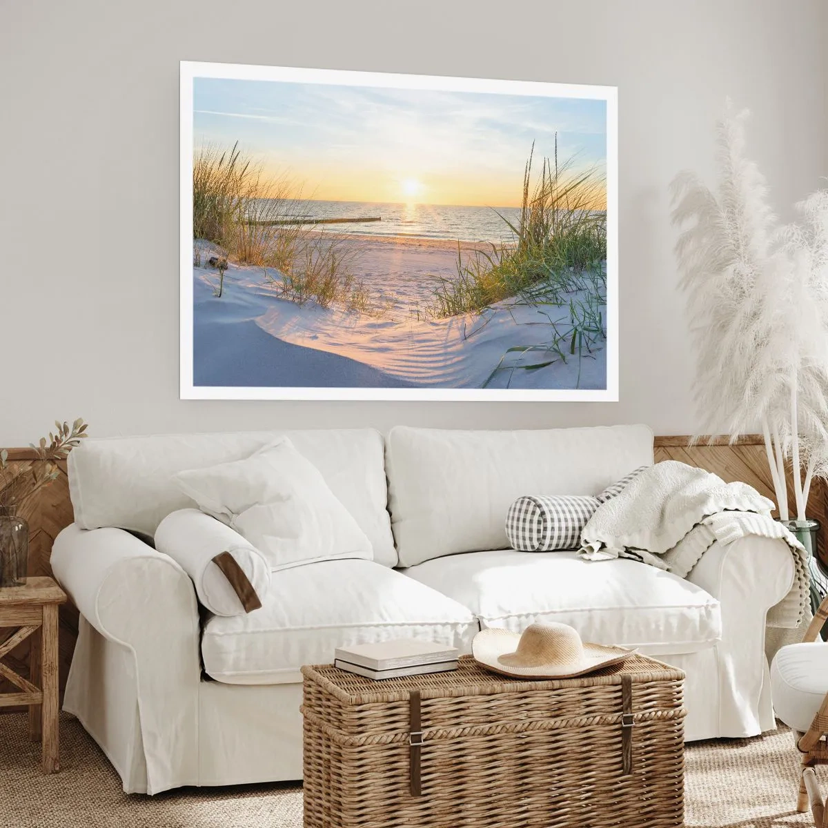 Plakat - Morza szum, ptaków śpiew, dzika plaża pośród traw… - 50x40 cm