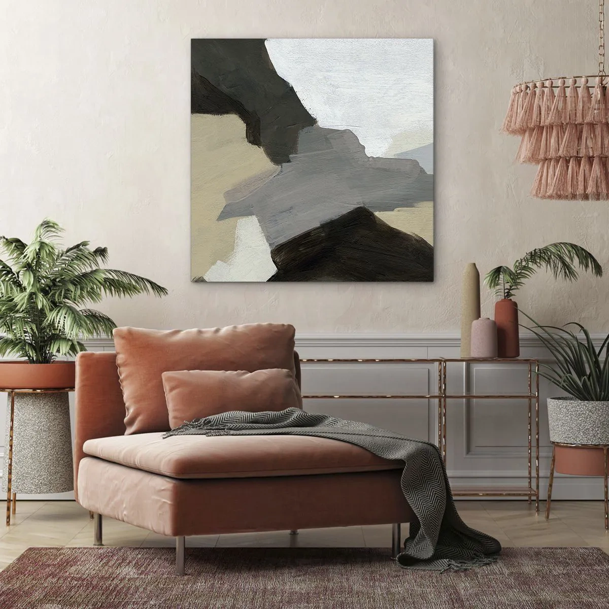 Obraz na płótnie - Abstrakcja: rozstaje szarości - 60x60 cm