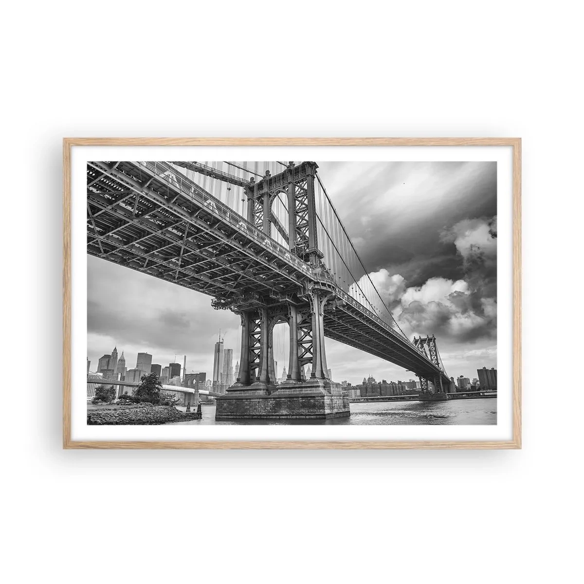 Plakat w ramie jasny dąb - Do serca miasta - 91x61 cm