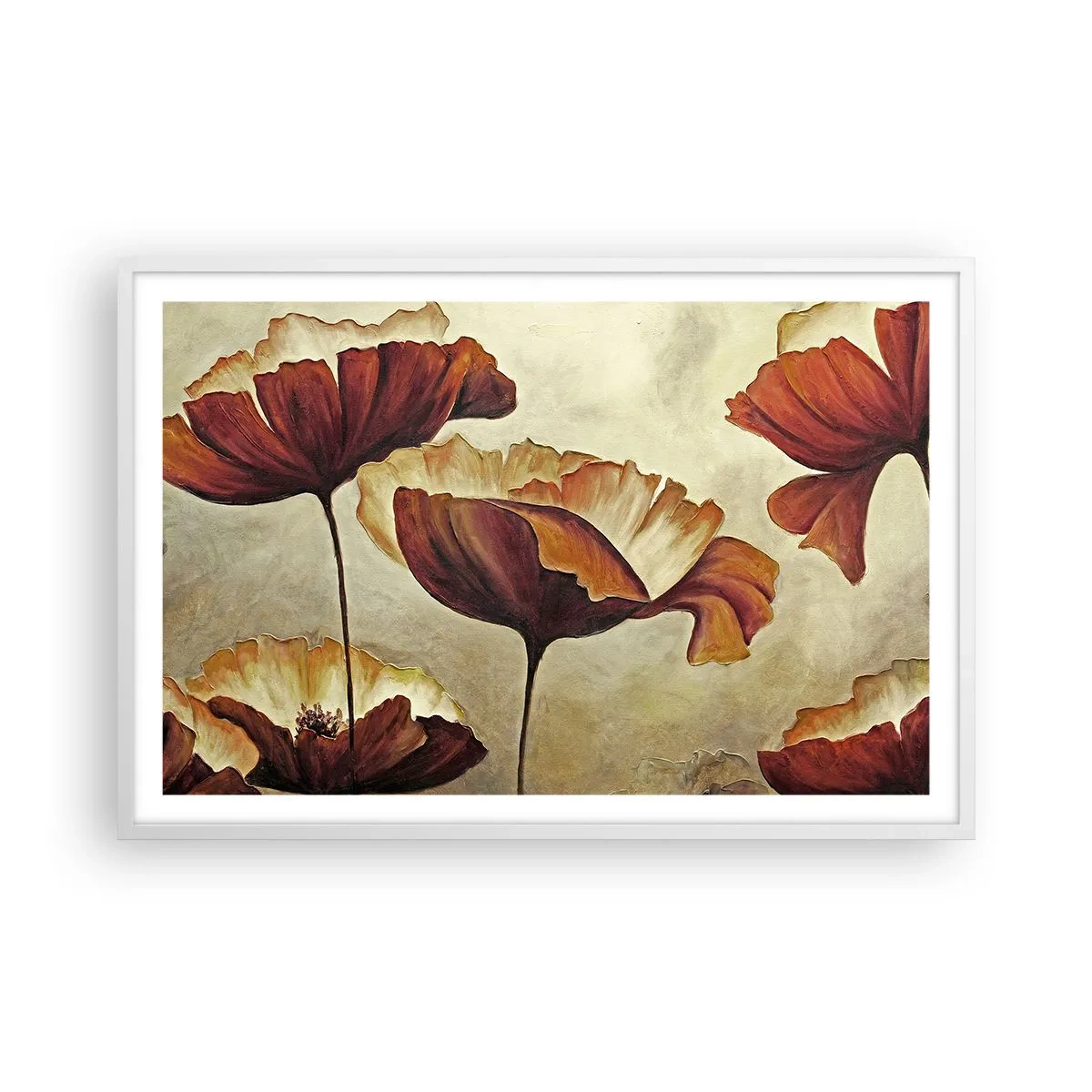 Plakat w białej ramie - Łąki łan - 91x61 cm