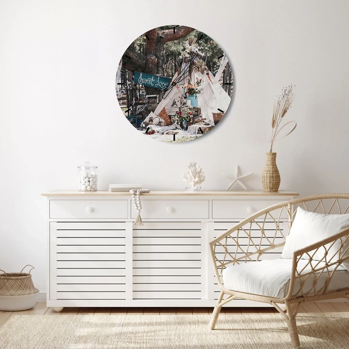 Zegar ścienny - Make love… - 40x40 cm