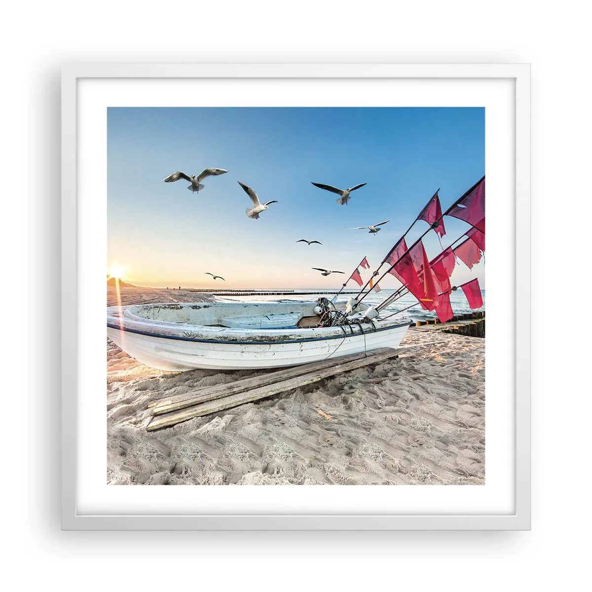 Plakat w białej ramie - Zasłużony odpoczynek - 50x50 cm