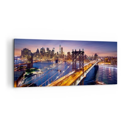 Obraz na płótnie - Świetlistym mostem do serca miasta - 100x40 cm