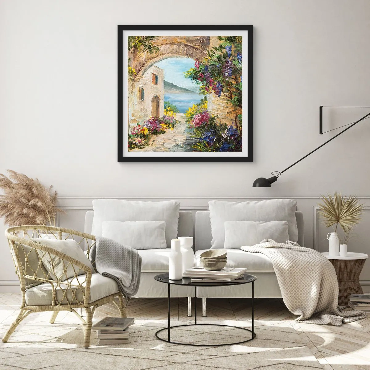 Plakat w czarnej ramie - Urok nadmorskiej prowincji - 50x50 cm