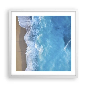 Plakat w białej ramie - Siła błękitu - 50x50 cm