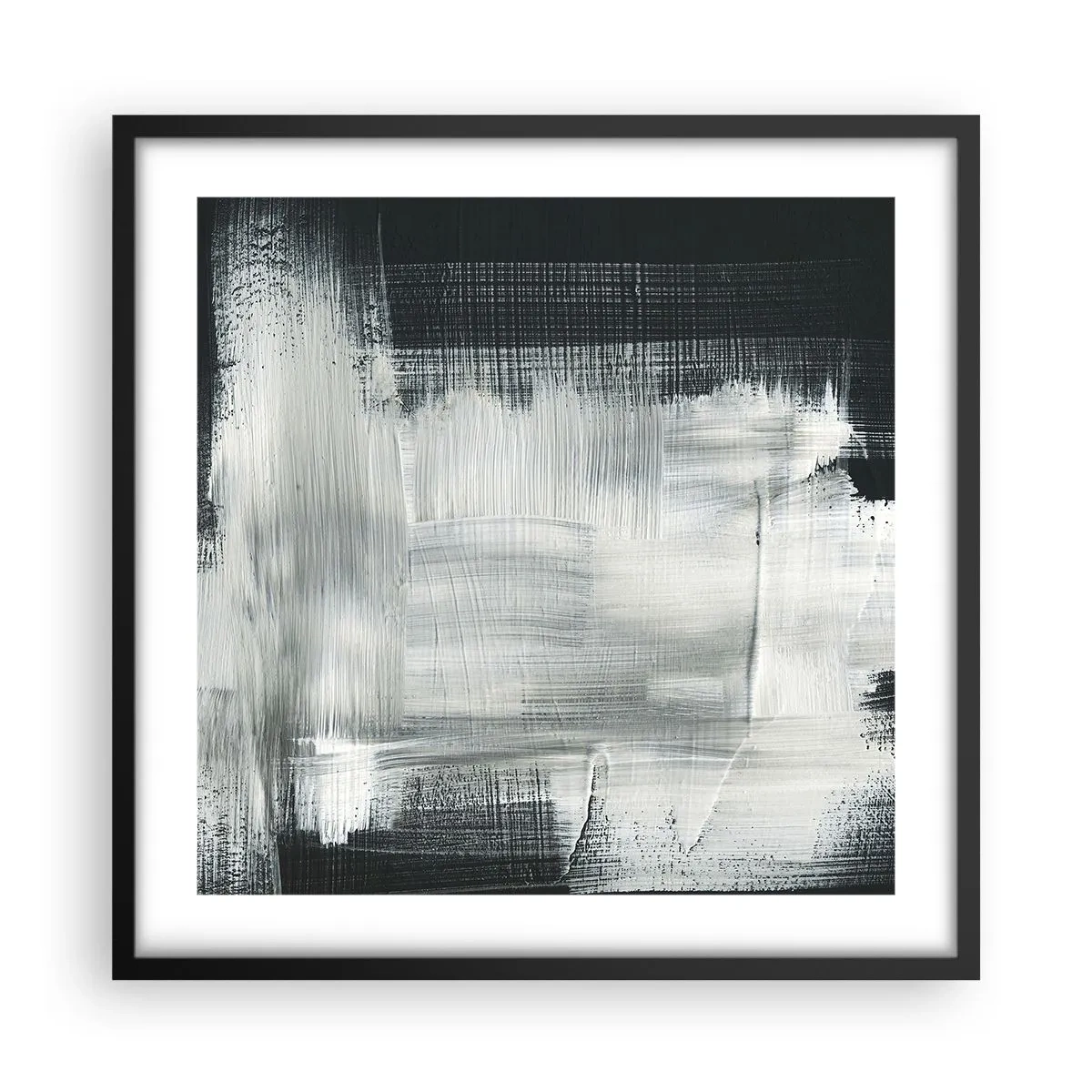 Plakat w czarnej ramie - Utkane z pionu i poziomu - 50x50 cm
