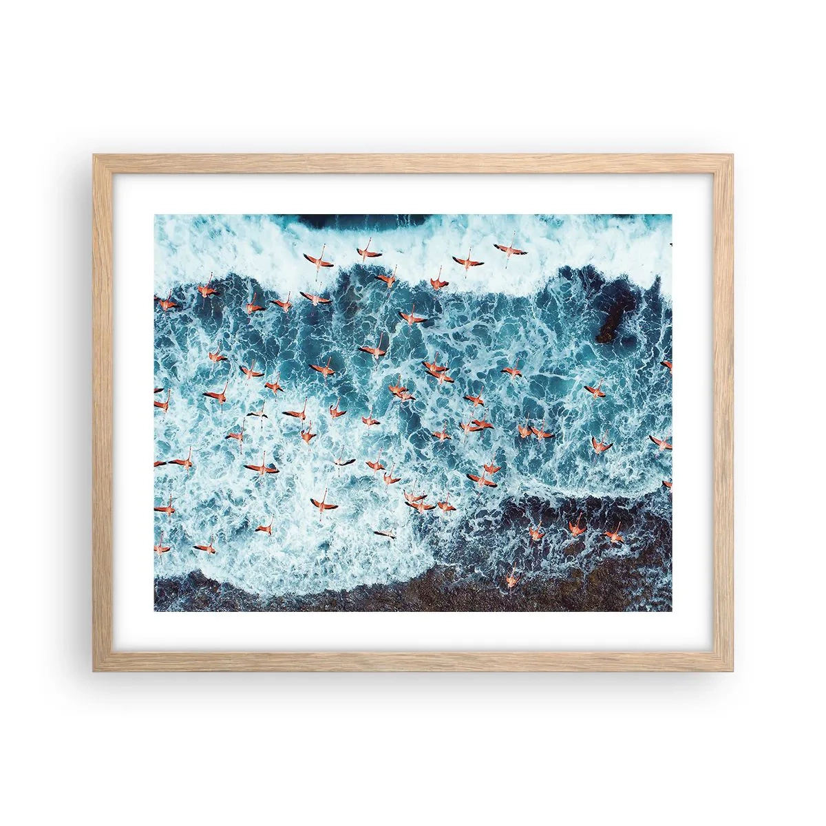 Plakat w ramie jasny dąb - Nadmorska parada - 50x40 cm