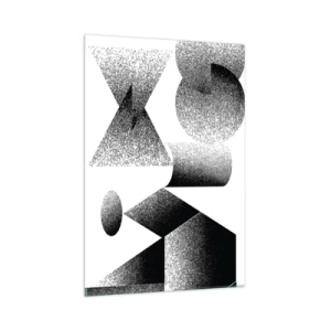 Obraz na szkle - Geometria złożona z kątów i owalnych kształtów - 70x100cm - Kąty i owale - Nowoczesna dekoracja ścienna do salonu i sypialni ARTTOR