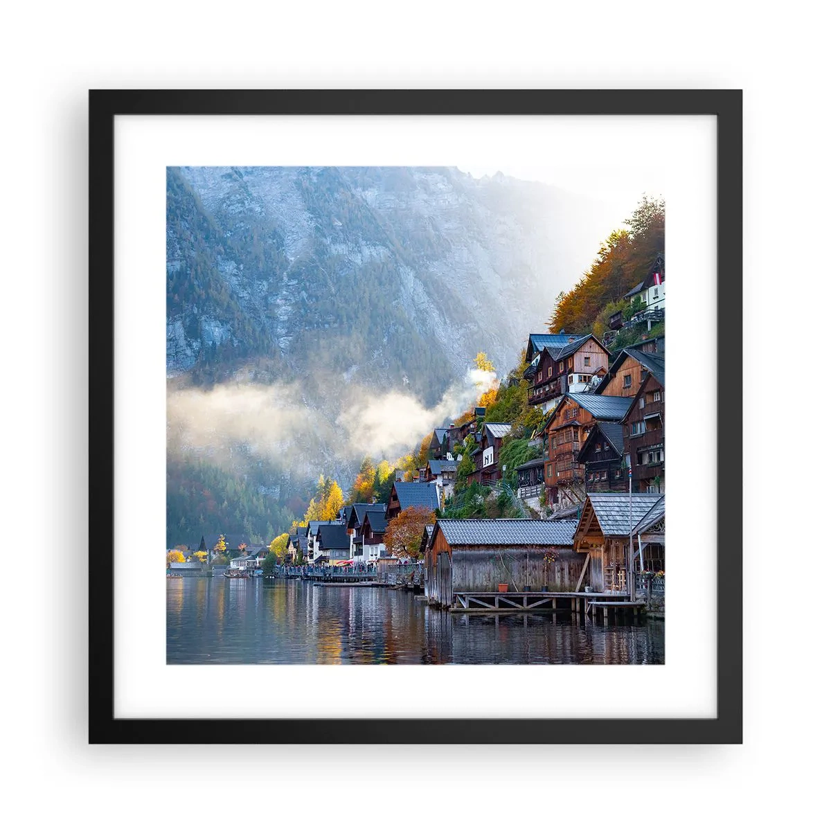 Plakat w czarnej ramie - Alpejskie klimaty - 40x40 cm