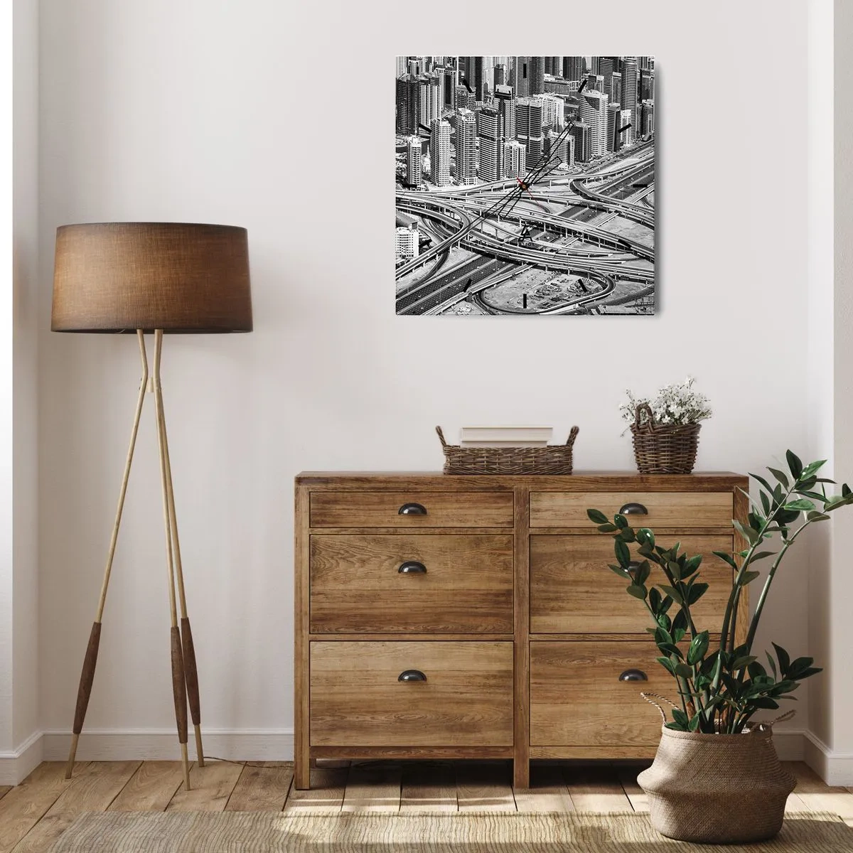 Zegar ścienny - Dubaj – miasto niemożliwe - 40x40 cm