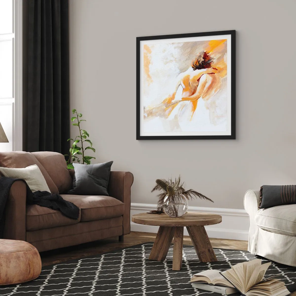 Plakat w czarnej ramie - W niebie bliskości - 60x60 cm