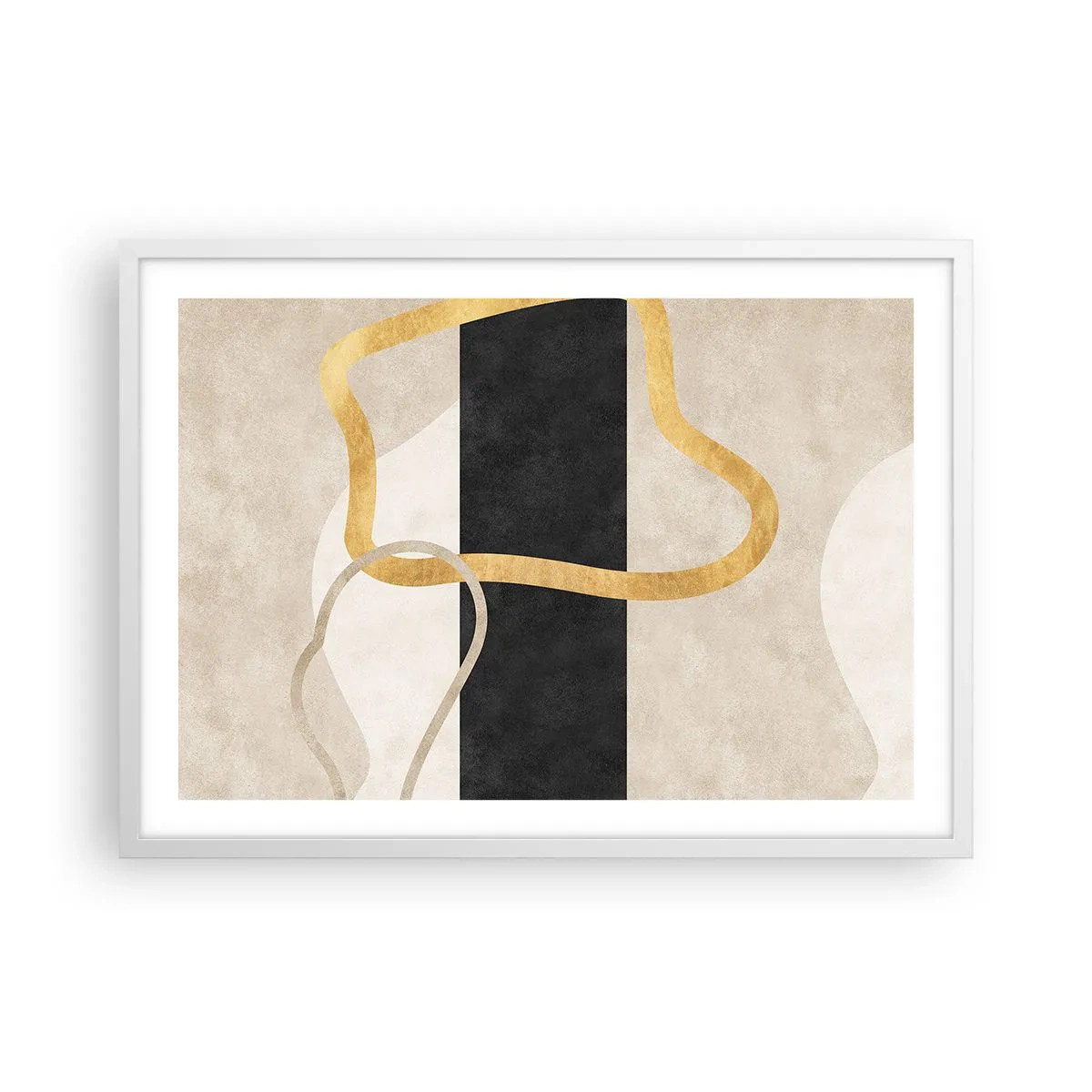 Plakat w białej ramie - Kształty zapętlone - 70x50 cm