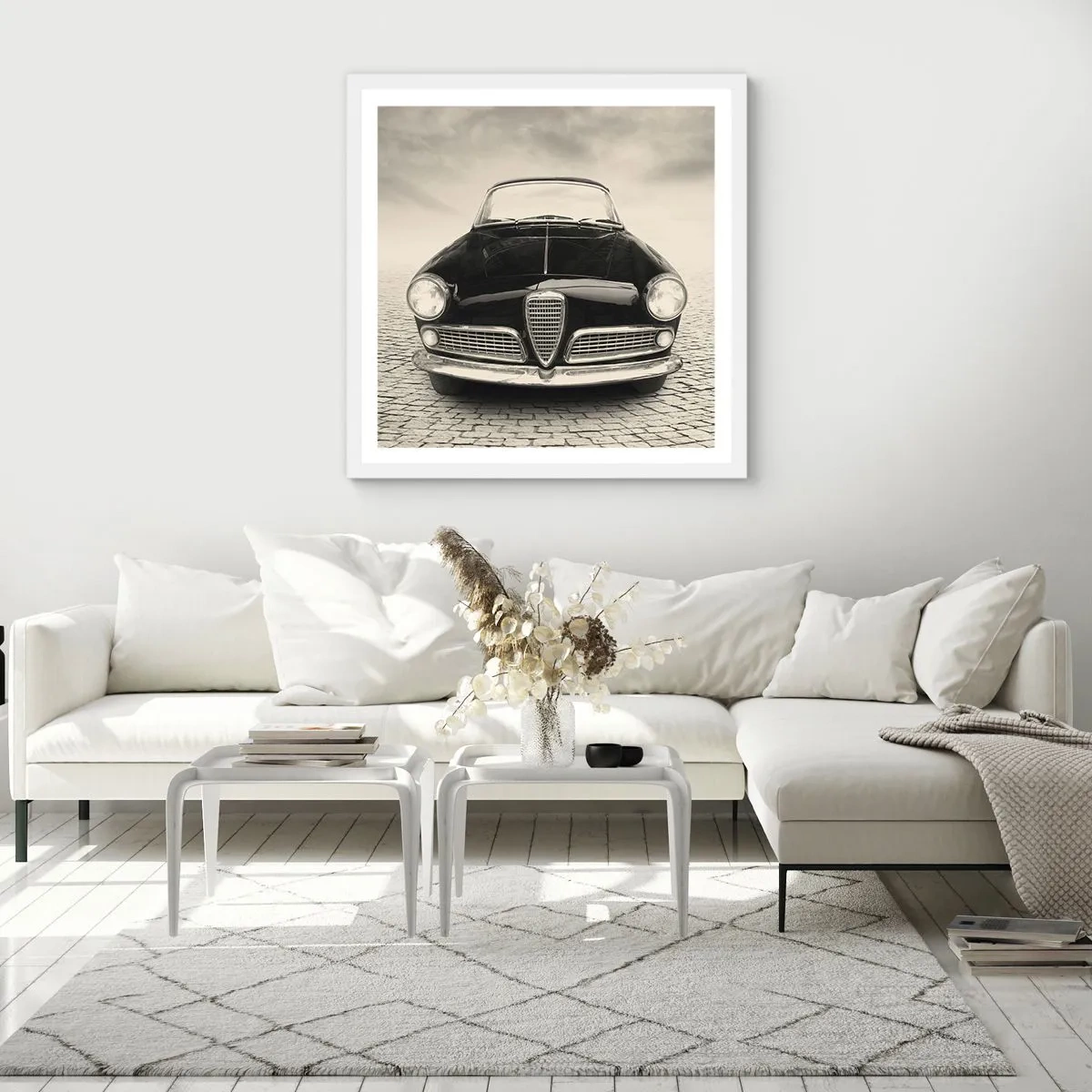 Plakat w białej ramie - I jak mnie nie kochać? - 60x60 cm