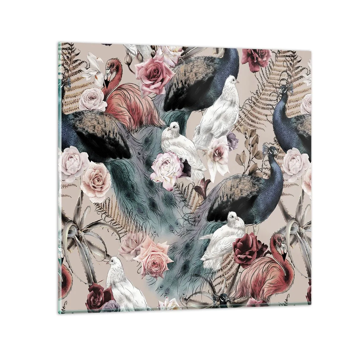 Obraz na szkle - W pałacowym ogrodzie - 30x30 cm