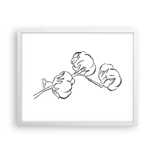 Plakat w białej ramie - Bawełniany puch - 50x40 cm