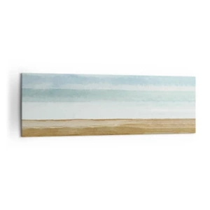 Obraz na płótnie - Abstrakcyjny pejzaż plaży w pastelowych odcieniach - 160x50cm - Ukojenie - Nowoczesna dekoracja ścienna do salonu i sypialni ARTTOR