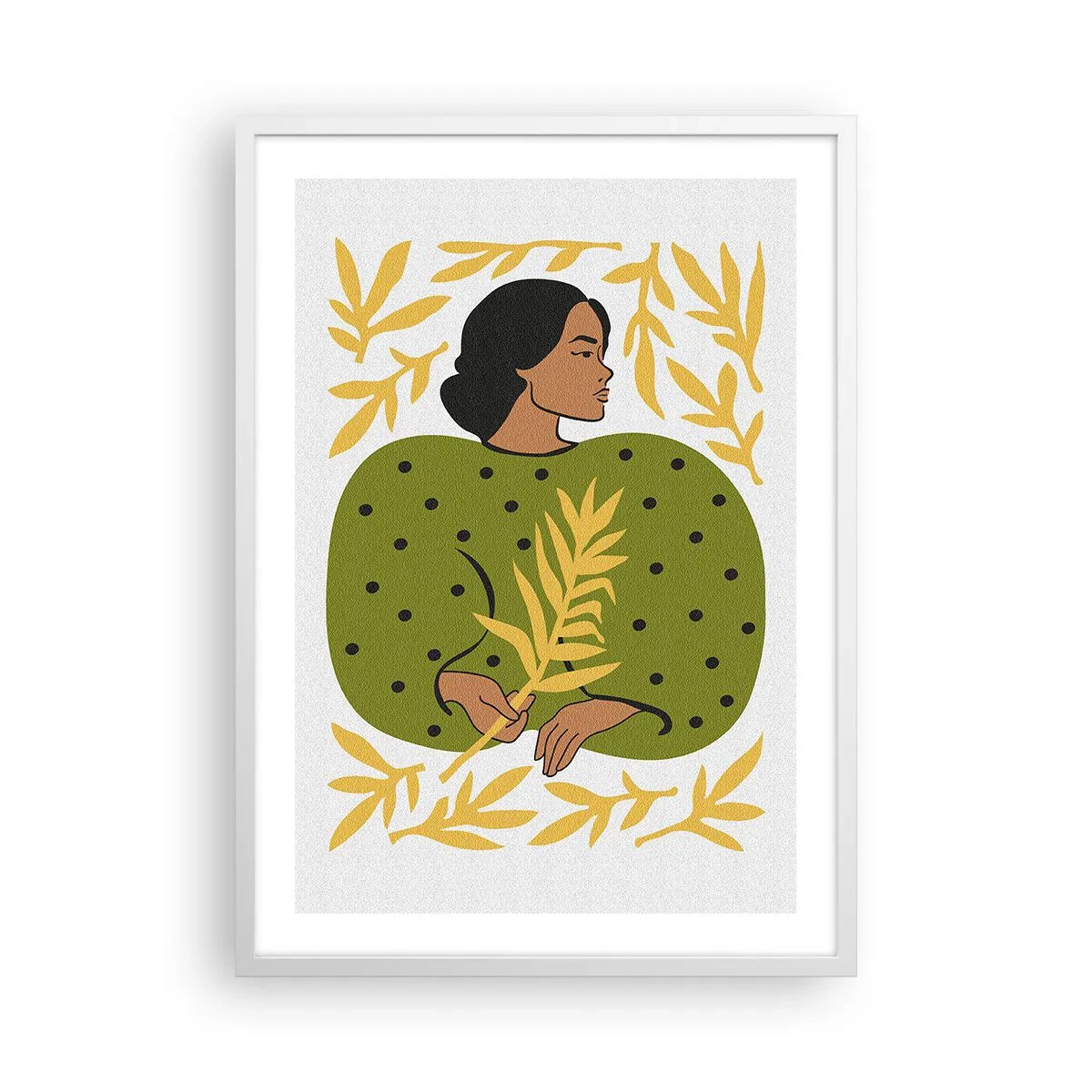 Plakat w białej ramie - Hawajska dziewczyna - 50x70 cm