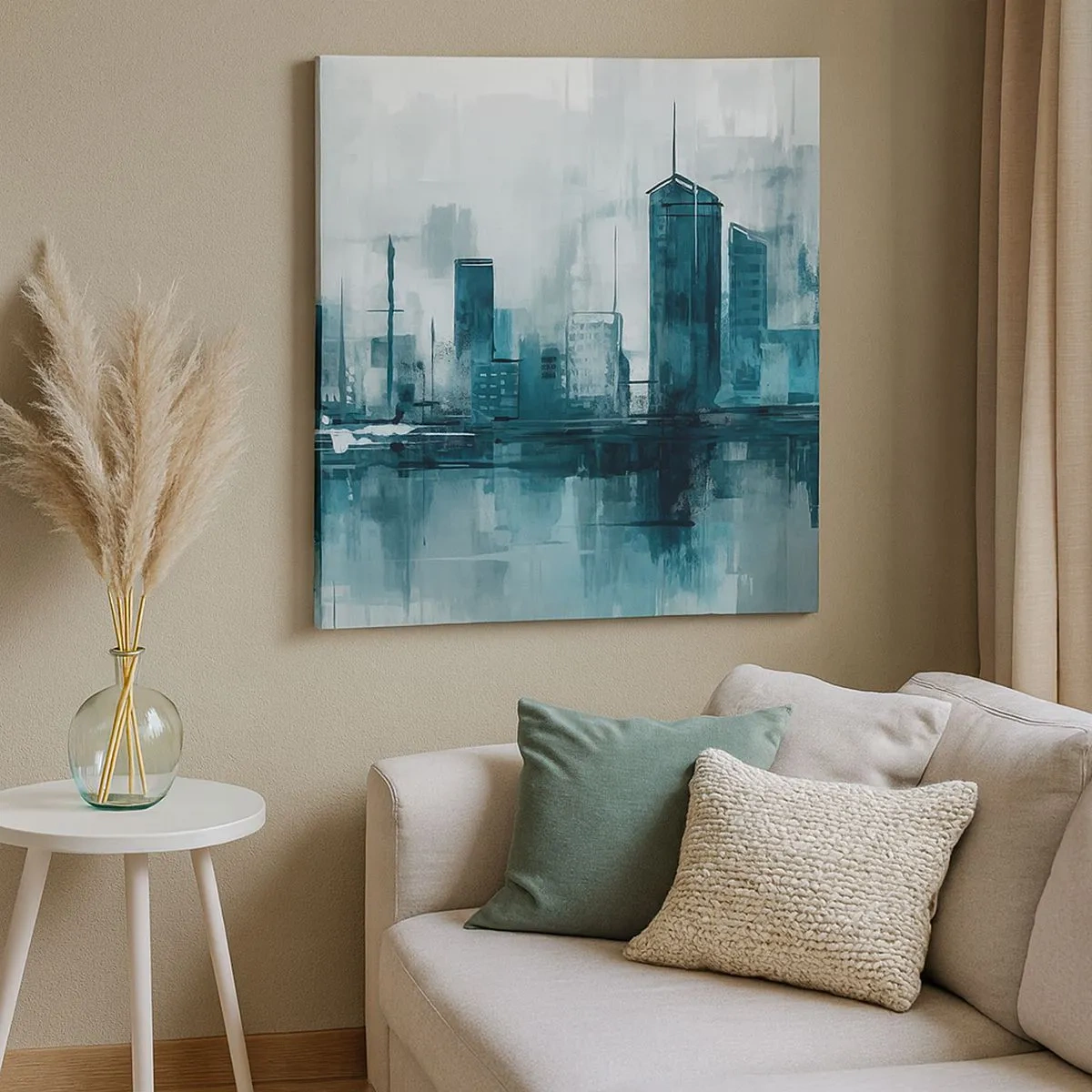 Obraz na płótnie - Miasto w kolorze deszczu - 30x30 cm