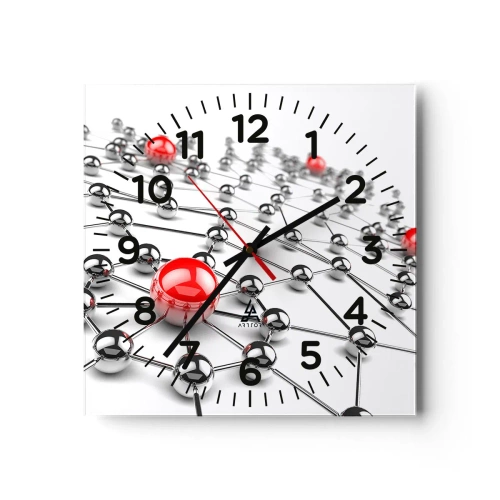 Zegar ścienny - Srebrzysta sieć - 30x30 cm