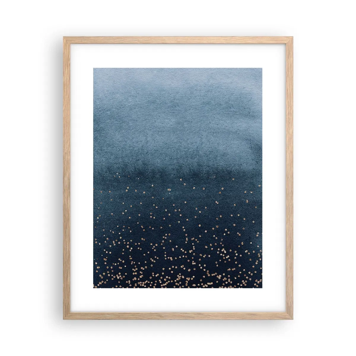 Plakat w ramie jasny dąb - Kompozycja – niebieskie fazy - 40x50 cm