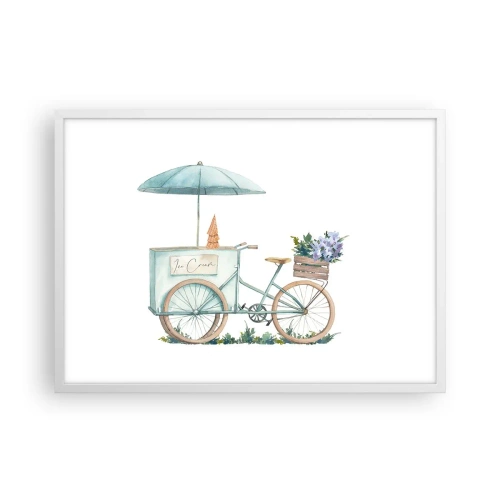 Plakat w białej ramie - Słodkie wspomnienie lata - 70x50 cm