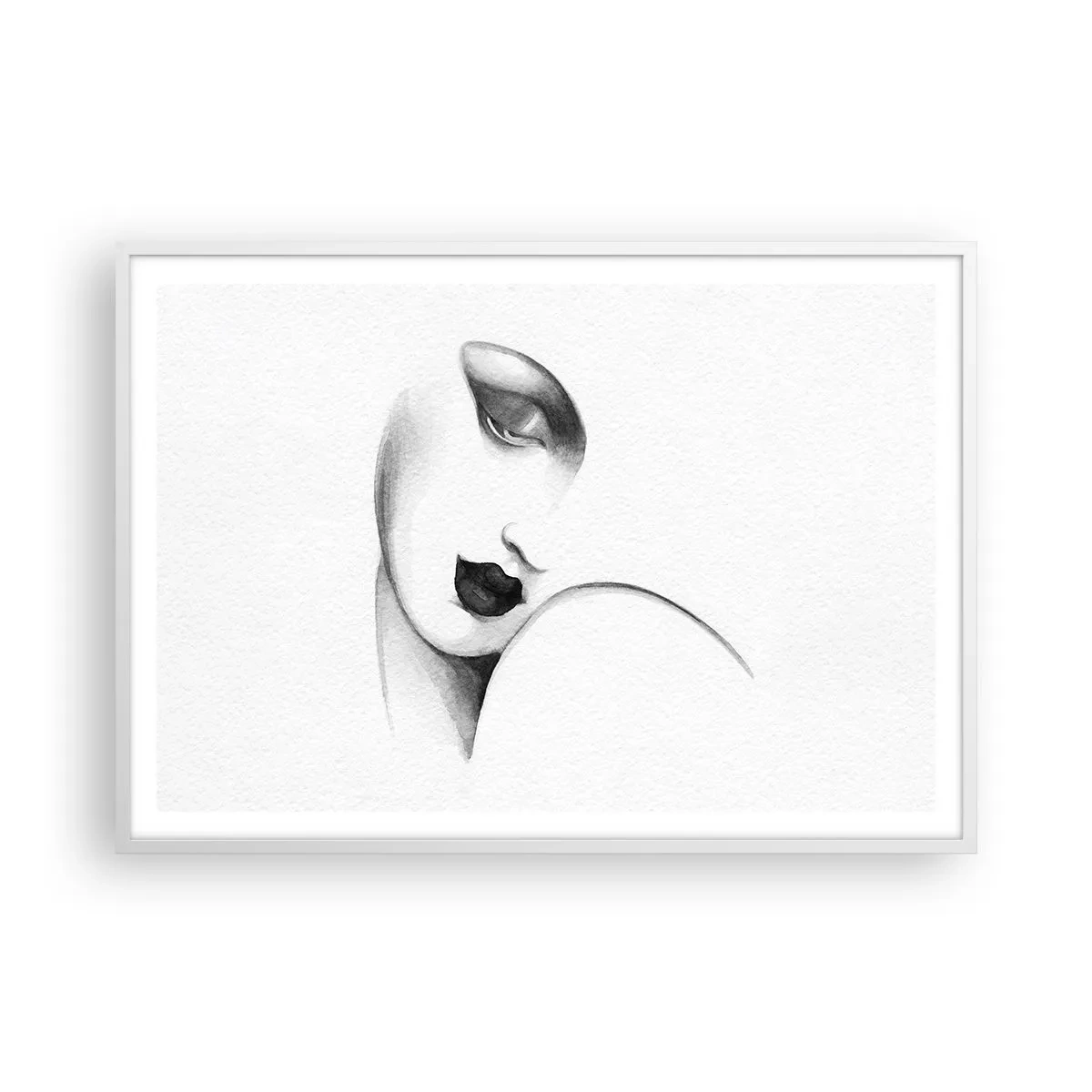 Plakat w białej ramie - W stylu Łempickiej - 100x70 cm